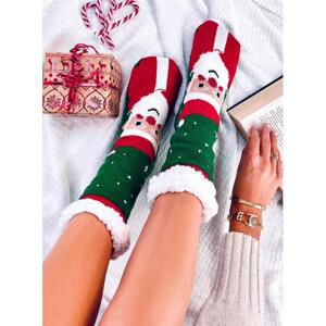Zelené vánoční ponožky se Santou