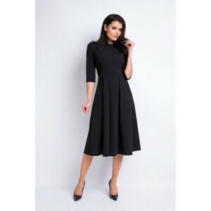 Černé šaty s rozšířenou sukní pro dámy