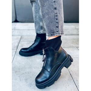 Módní dámské boty černé barvy s ponožkovým svrškem
