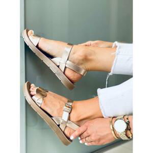 Růžovo-zlaté dámské sandály na léto