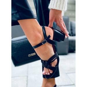 Černé dámské sandály na podpatku