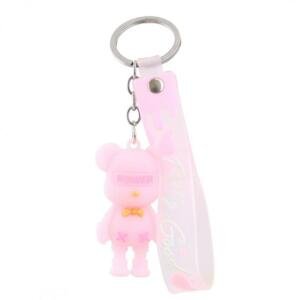 Růžový přívěsek na klíče s medvědem