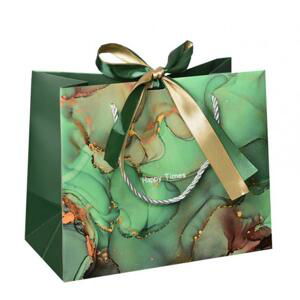 Zelená dárková taška - 18x16x10 cm