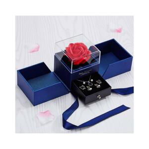 Valentýnská krabička na šperky tmavě modré barvy