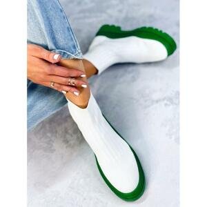Dámské bílo-zelené boty s elastickým svrškem