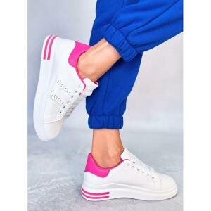 Bílo-růžové Sneakersy na skrytém podpatku