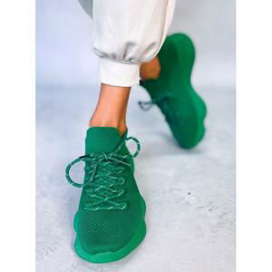 Ponožkové dámské tenisky zelené barvy
