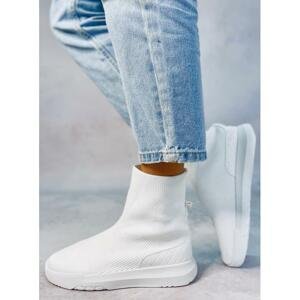 Ponožkové dámské Sneakersy bílé barvy