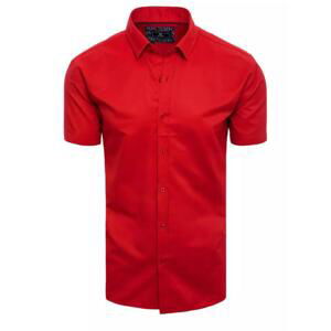 Červená pánská košile s krátkým rukávem