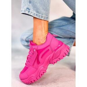 Růžové dámské Sneakersy na skrytém podpatku