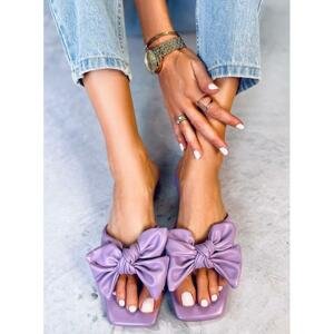 Dámské hranaté pantofle fialové barvy