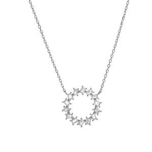 AGAIN Jewelry Třpytivý stříbrný náhrdelník se zirkony AJNA0022