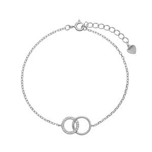 AGAIN Jewelry Stříbrný náramek s propojenými kroužky AJNR0003