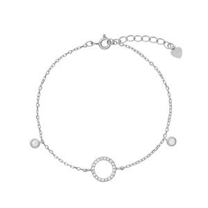 AGAIN Jewelry Slušivý stříbrný náramek se zirkony AJNR0015