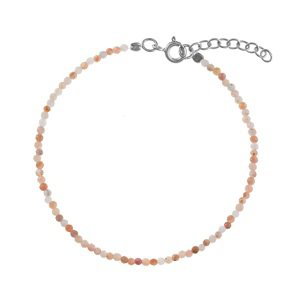 AGAIN Jewelry Korálkový náramek z oranžového měsíčního kamene AJKNR002