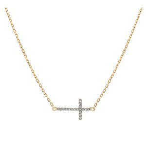 Brilio Krásný náhrdelník ze žlutého zlata s křížkem 14/774.402ZIR Esp