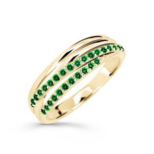 Cutie Diamonds Třpytivý prsten ze žlutého zlata se smaragdy DZ6716-3352-SM-X-1 65 mm