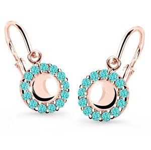 Cutie Jewellery Dětské náušnice z růžového zlata C2750-10-X-4 světle zelená