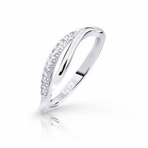 Cutie Jewellery Půvabný prsten z bílého zlata se zirkony Z8054-10-X-2 49 mm