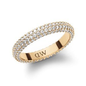 Daniel Wellington Třpytivý pozlacený prsten s krystaly Pavé DW0040064 62 mm