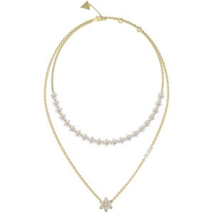 Guess Květinový náhrdelník z pozlacené oceli White Lotus JUBN04130JWYGWHT/U