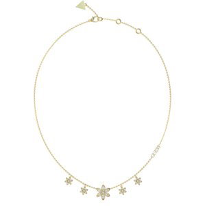 Guess Půvabný pozlacený náhrdelník s květinami White Lotus JUBN04143JWYGT/U
