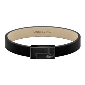 Lacoste Černý kožený náramek Lacoste Traveller 2040073