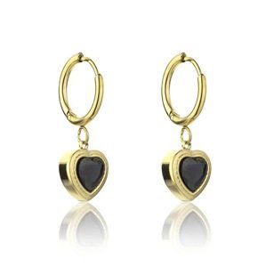 Marc Malone Půvabné pozlacené náušnice Nicole Black Earrings MCE23106G