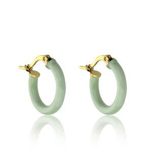 Marc Malone Pozlacené kruhy se smaltem Laura Green Earrings MCE23148G