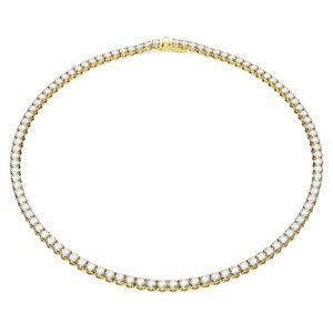 Swarovski Luxusní pozlacený náhrdelník s čirými krystaly Matrix Tennis 5681795 41 cm