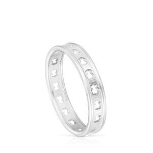 Tous Slušivý stříbrný prsten s medvídky 100371431 50 mm