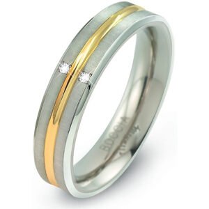 Boccia Titanium Titanový bicolor prsten s brilianty 0144-01 59 mm