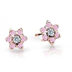 Cutie Jewellery Půvabné dětské náušnice z růžového zlata C2152-30-X-4 růžová