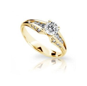 Cutie Jewellery Třpytivý prsten ze žlutého zlata Z6805-2103-10-X-1 51 mm