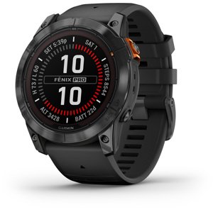 Garmin Garmin fenix 7X PRO Solar + mapy Topo Czech PRO - Gray / Black Silicone Band (010-02778-01)