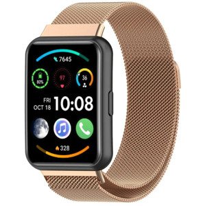 4wrist Milánský tah s magnetickým zapínáním pro Huawei Watch FIT 2 - Rose Gold