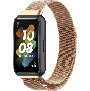 4wrist Milánský tah s magnetickým zapínáním pro Huawei Watch Band 7 - Rose Gold