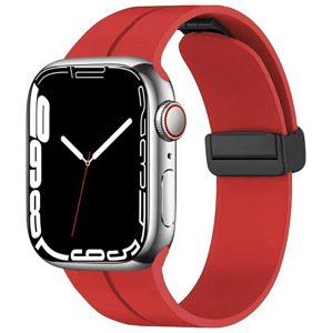 4wrist Silikonový řemínek s magnetickou sponou pro Apple Watch 38/40/41 mm - Red