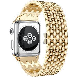 4wrist Ocelový tah s dračím vzorem pro Apple Watch 42/44/45/49 mm - Gold