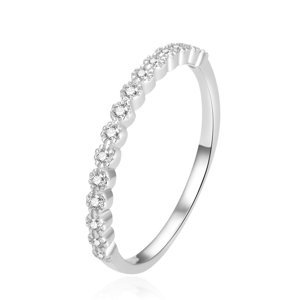 Beneto Jemný stříbrný prsten se zirkony AGG362 52 mm