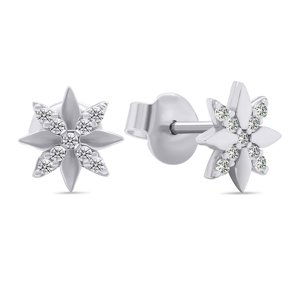 Brilio Silver Slušivé stříbrné náušnice se zirkony květiny EA511W