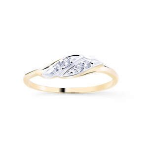 Cutie Jewellery Půvabný zlatý prsten se zirkony Z8021–10-X-1 49 mm