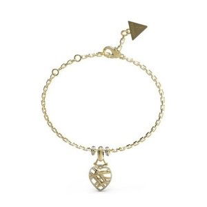 Guess Módní pozlacený náramek se srdíčkem Heart Cage JUBB03100JWYGS