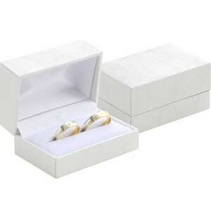 JK Box Koženková bílá krabička na snubní prsteny GZ-7/A1