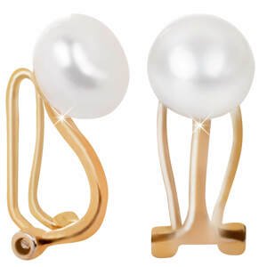 JwL Luxury Pearls Pozlacené náušnice klipsy s pravou perlou JL0399