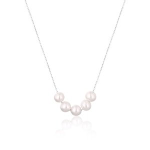 JwL Luxury Pearls Jemný stříbrný náhrdelník s pravými říčními perlami JL0782