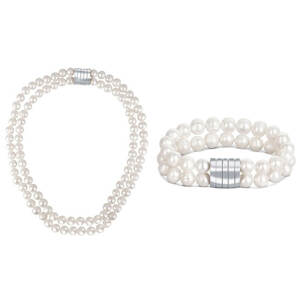 JwL Luxury Pearls Zvýhodněná perlová souprava šperků JL0598 a JL0656 (náramek, náhrdelník)