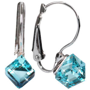 Levien Stylové náušnice Cube Aquamarine