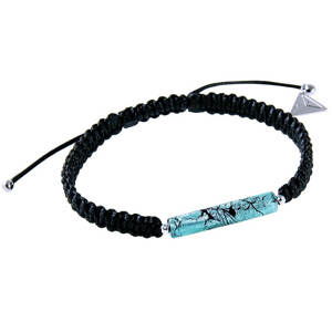 Lampglas Krásný partnerský náramek Shamballa Turquoise Love s ryzím stříbrem v perle Lampglas BSHX8