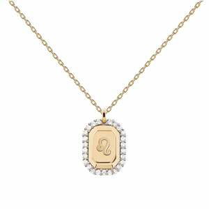 PDPAOLA Originální pozlacený náhrdelník Lev LEO CO01-572-U (řetízek, přívěsek)